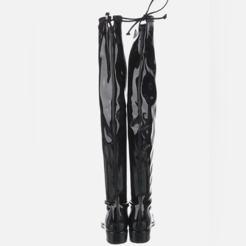 Stuart Weitzman Glossy Black Over-the-Knee Boots